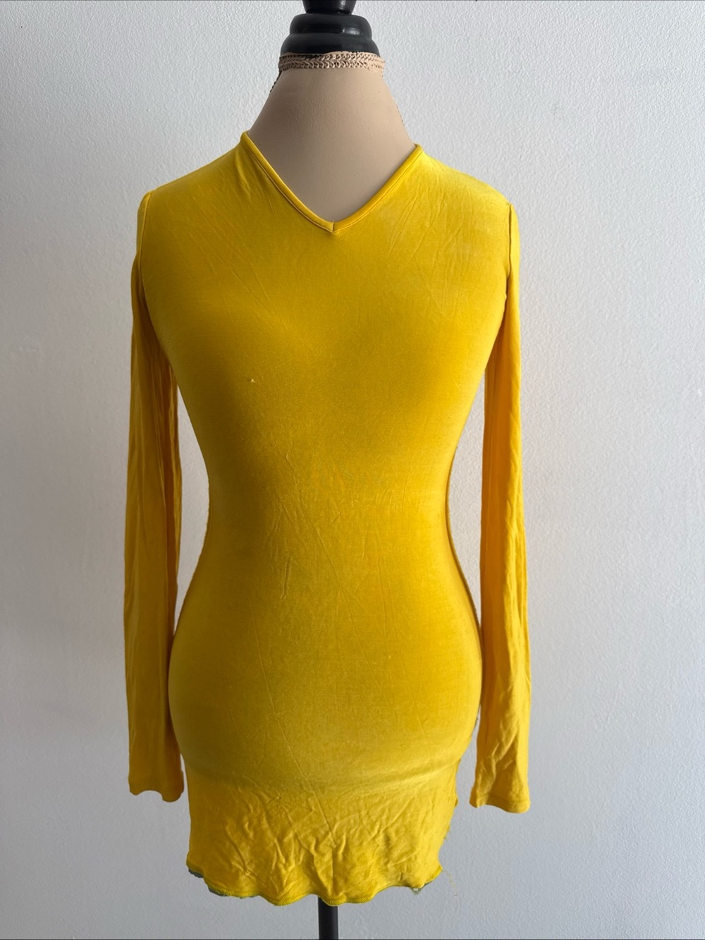 D&G Yellow Long-Sleeve Mini Dress